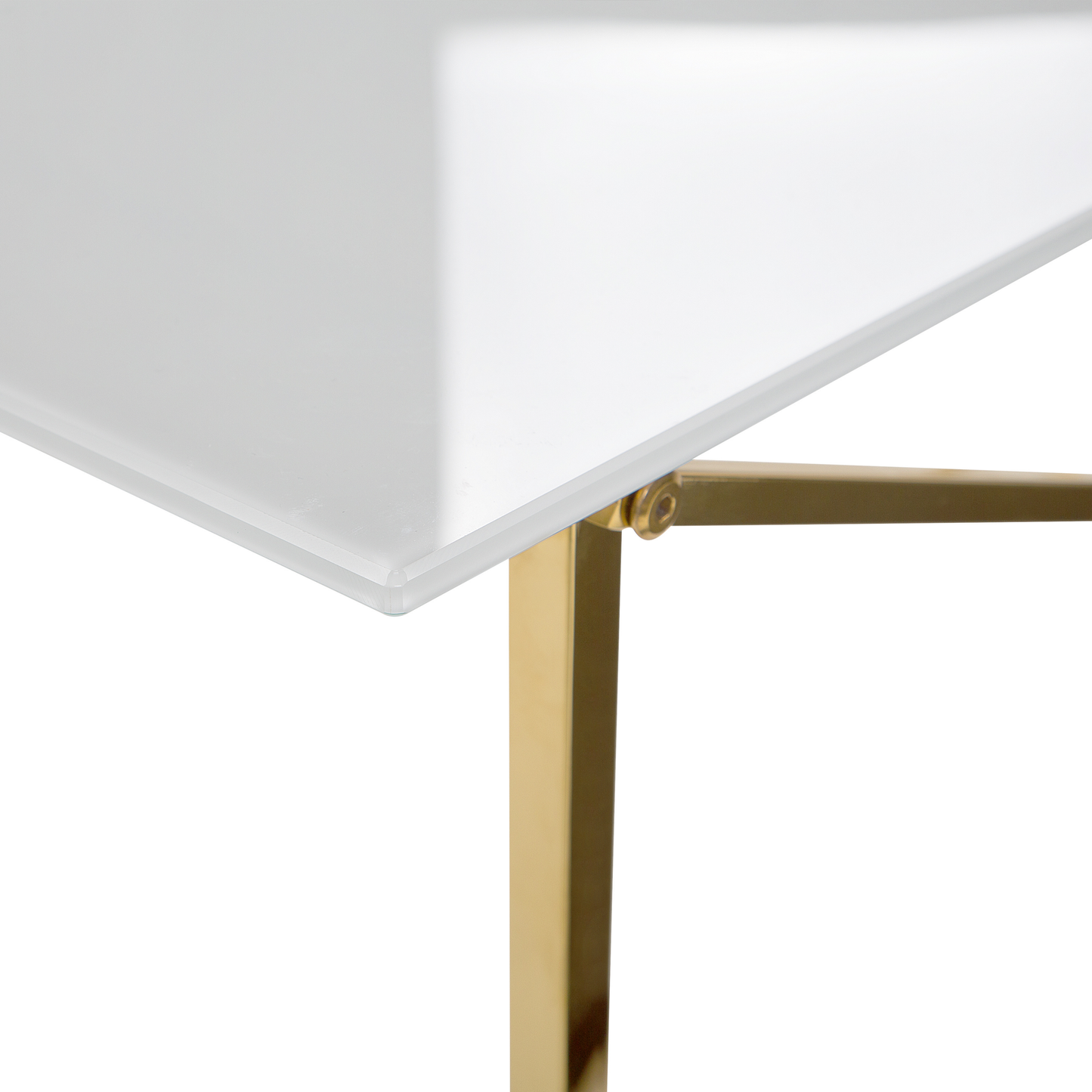 Couchtisch weiss / gold rechteckig 100 x 50 cm EMPORIA