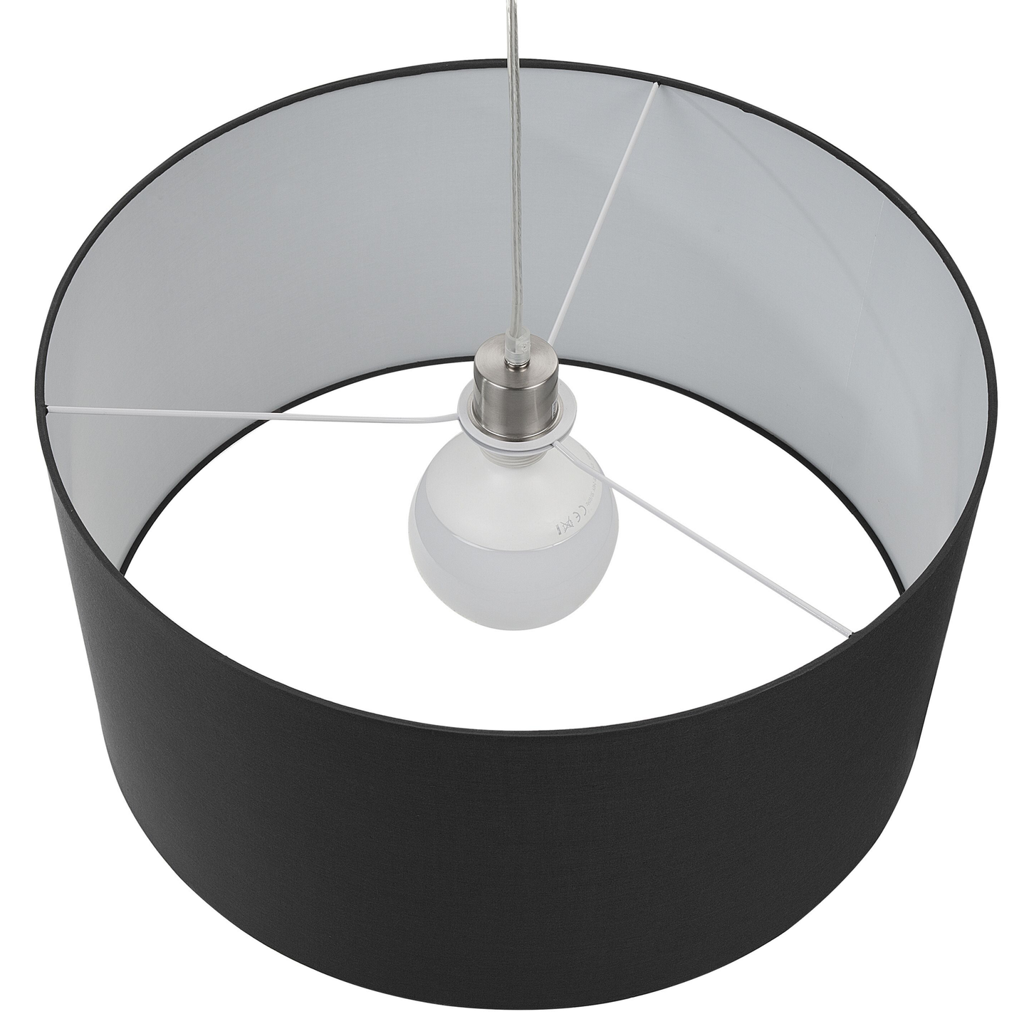 Hängelampe schwarz Trommelform ELBE