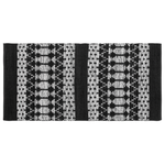Teppich Leder schwarz / beige 80 x 150 cm abstraktes Muster Kurzflor SOKUN