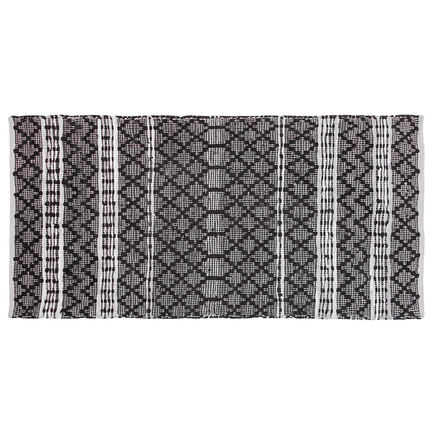 Teppich Leder schwarz / beige 80 x 150 cm Kurzflor FEHIMLI