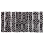 Teppich Leder schwarz / beige 80 x 150 cm Kurzflor FEHIMLI