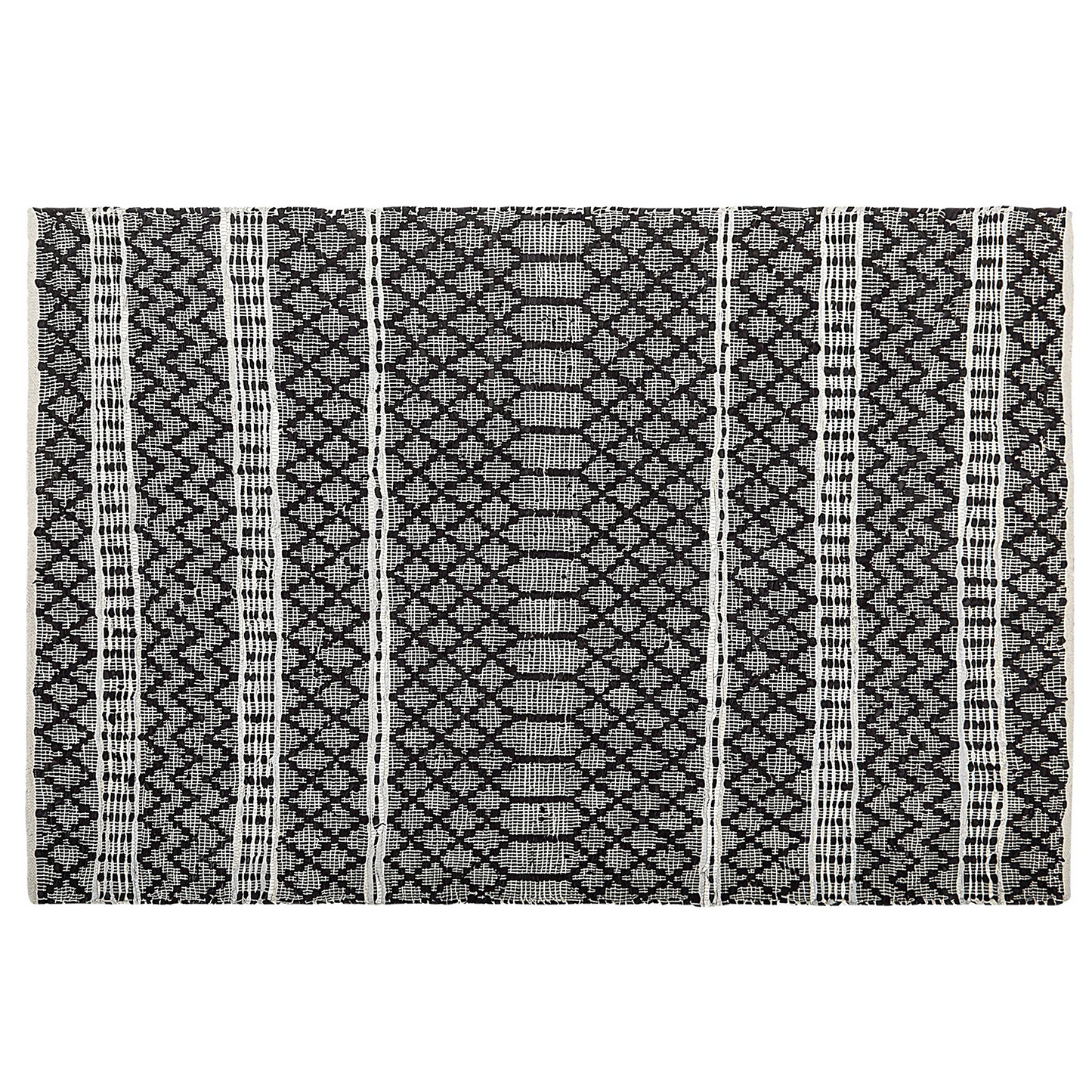Teppich Leder schwarz / beige 140 x 200 cm Kurzflor FEHIMLI