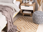 Teppich Jute-Baumwolle beige 80 x 150 cm Kurzflor PIRLI