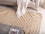 Teppich Jute-Baumwolle beige 140 x 200 cm Kurzflor PIRLI