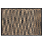 Teppich Leder schwarz / beige 140 x 200 cm kariertes Muster Kurzflor GERCE II