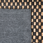 Teppich Leder schwarz / beige 140 x 200 cm kariertes Muster Kurzflor GERCE II