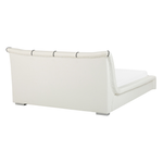 Wasserbett mit LED Echtleder NANTES 140 x 200 cm Cremeweiss