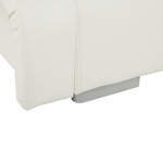 Wasserbett mit LED Echtleder NANTES 140 x 200 cm Cremeweiss