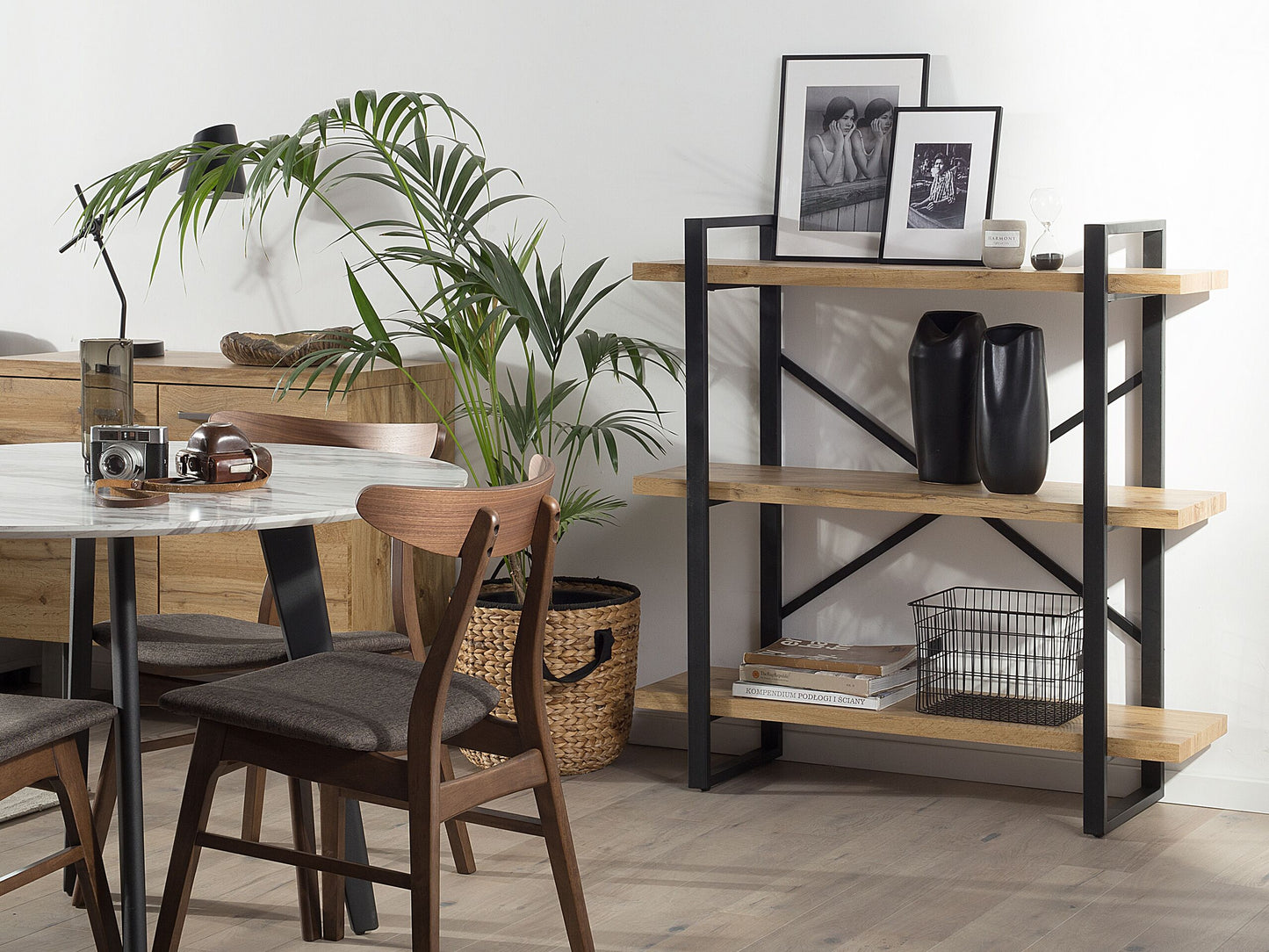 Bücherregal mit 3 Fächern TIMBER 111 cm Hellbraun