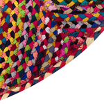 Teppich Baumwolle bunt ⌀ 140 cm geometrisches Muster Kurzflor LADIK