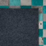 Teppich Leder türkis / grau 140 x 200 cm Patchwork Kurzflor NIKFER