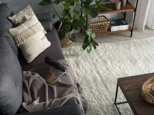 Teppich weiss 200 x 200 cm Shaggy  EVREN