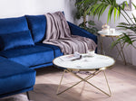 Couchtisch Marmor Optik weiss / gold ⌀ 80 cm MERIDIAN II