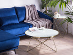 Couchtisch weiss / gold ⌀ 80 cm MERIDIAN II