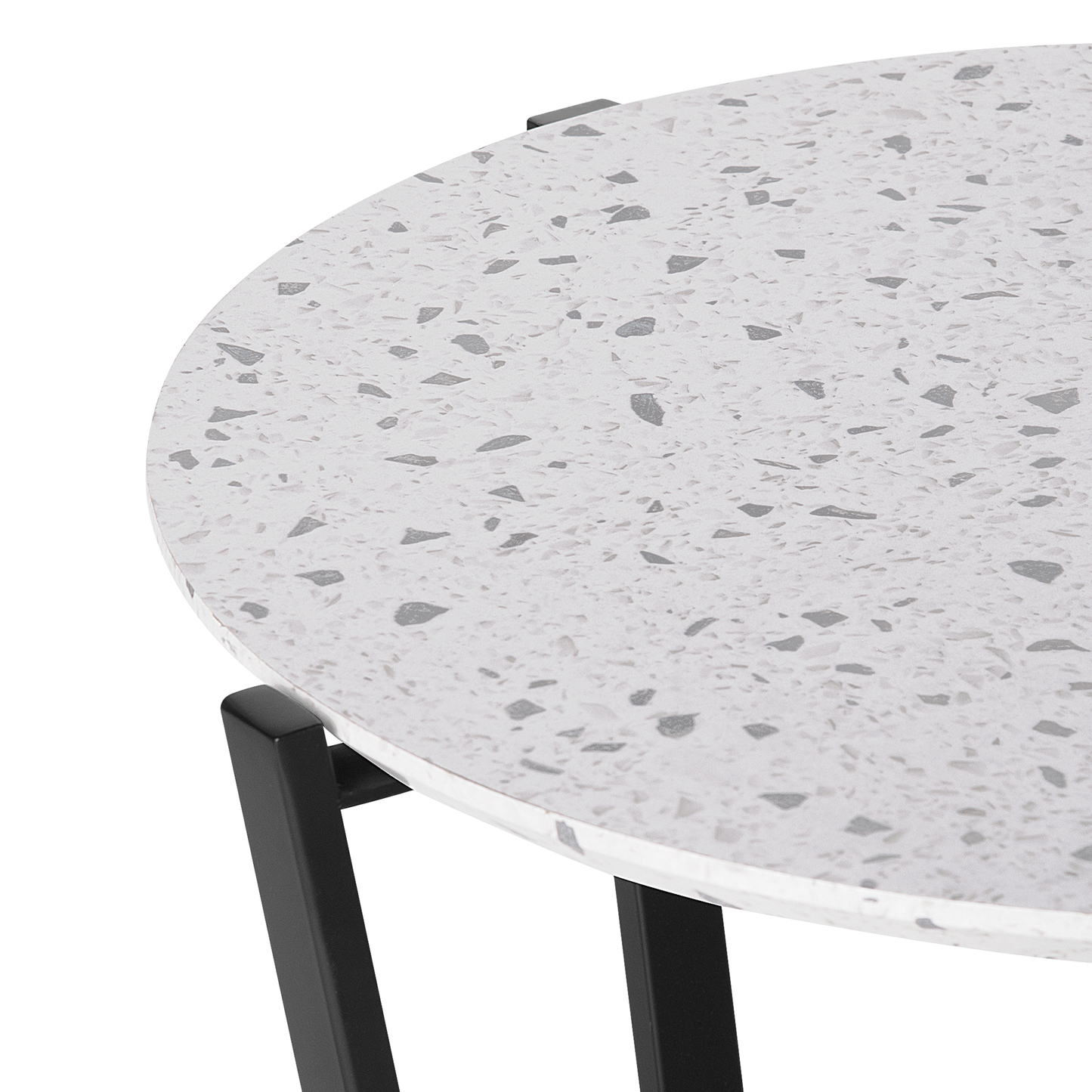 Beistelltisch Terrazzo Optik / schwarz ? 50 cm VALERA