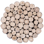 Nachttisch Teakholz schwarz / heller Holzfarbton ⌀ 30 cm ALTATA