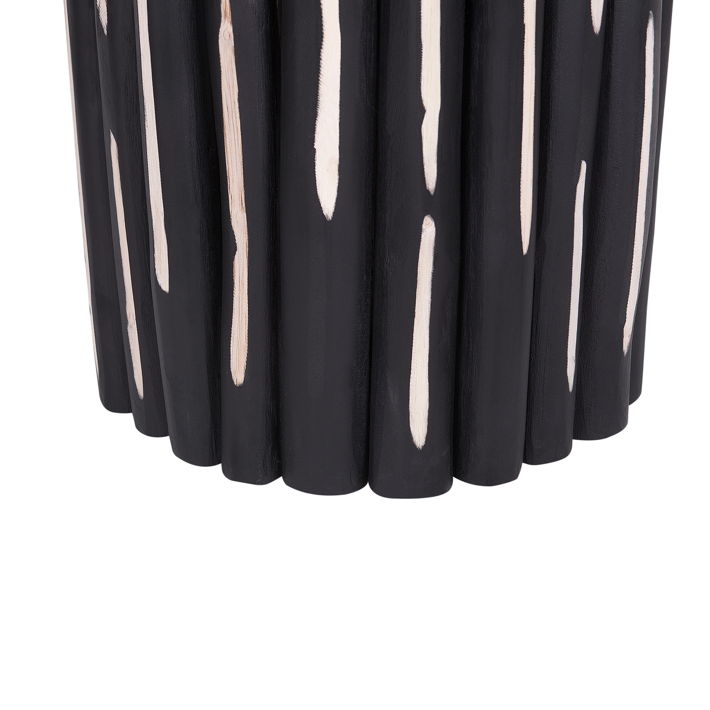 Nachttisch Teakholz schwarz / heller Holzfarbton ⌀ 30 cm ALTATA
