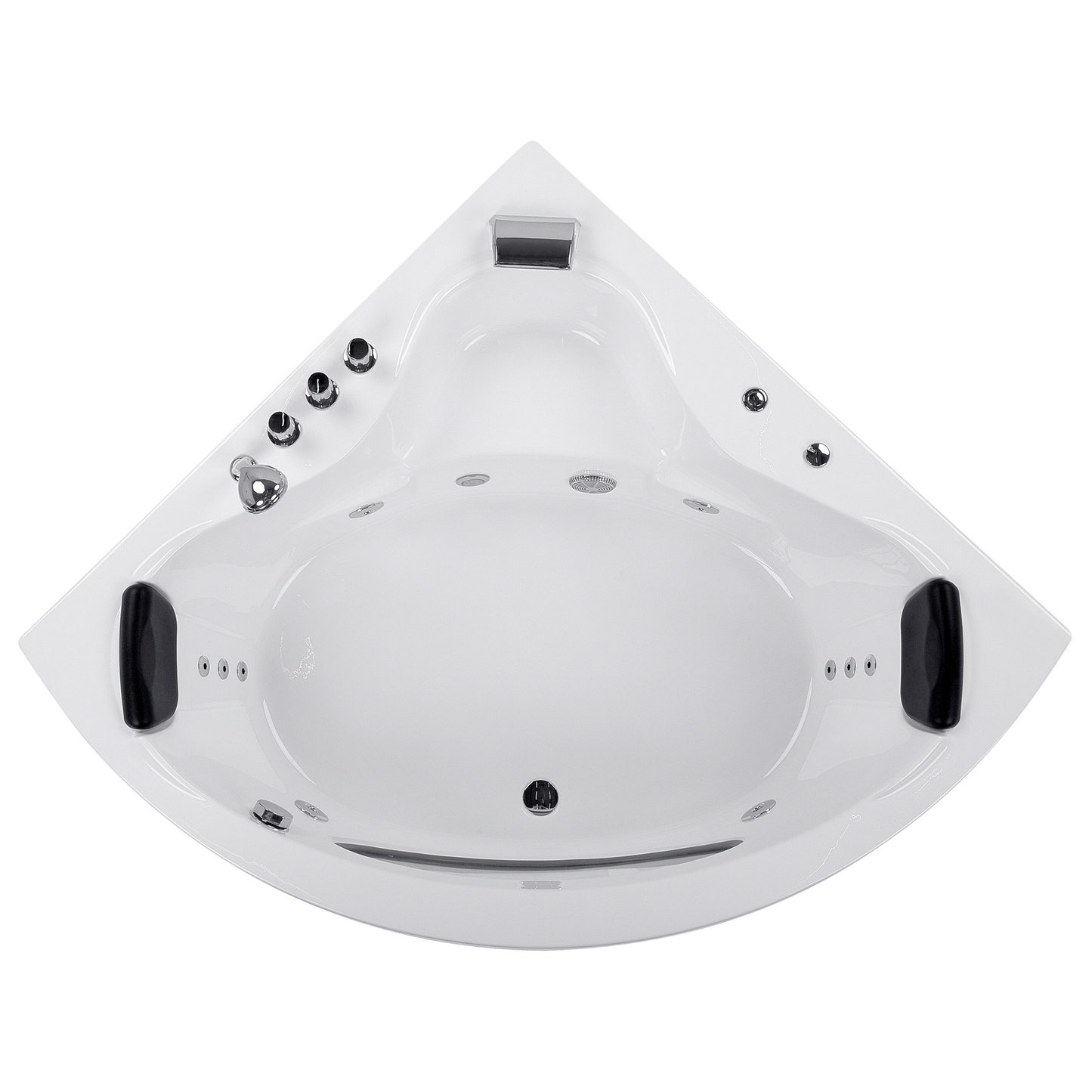 Whirlpool Badewanne weiss Eckmodell mit LED 190 x 140 cm TOCOA