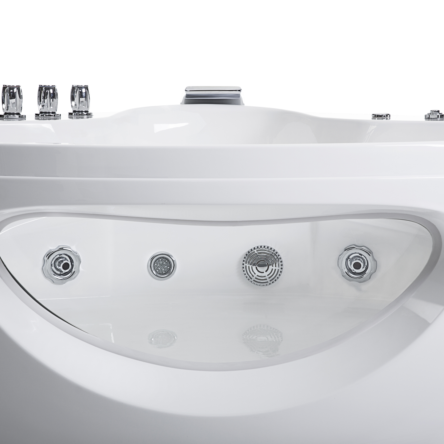 Whirlpool Badewanne weiss Eckmodell mit LED 190 x 140 cm TOCOA