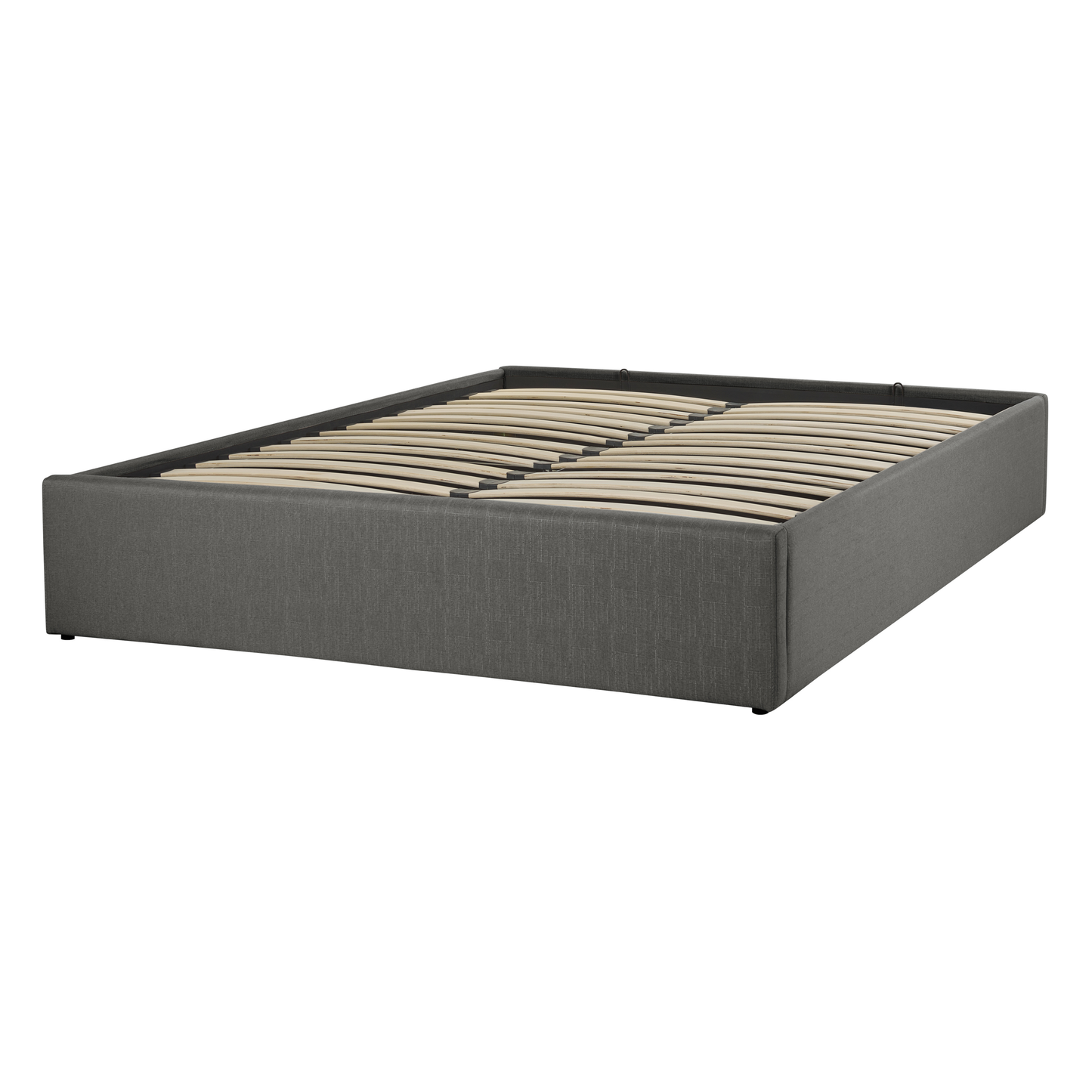 Bett mit Stauraum Stoff DINAN 140 x 200 cm Dunkelgrau