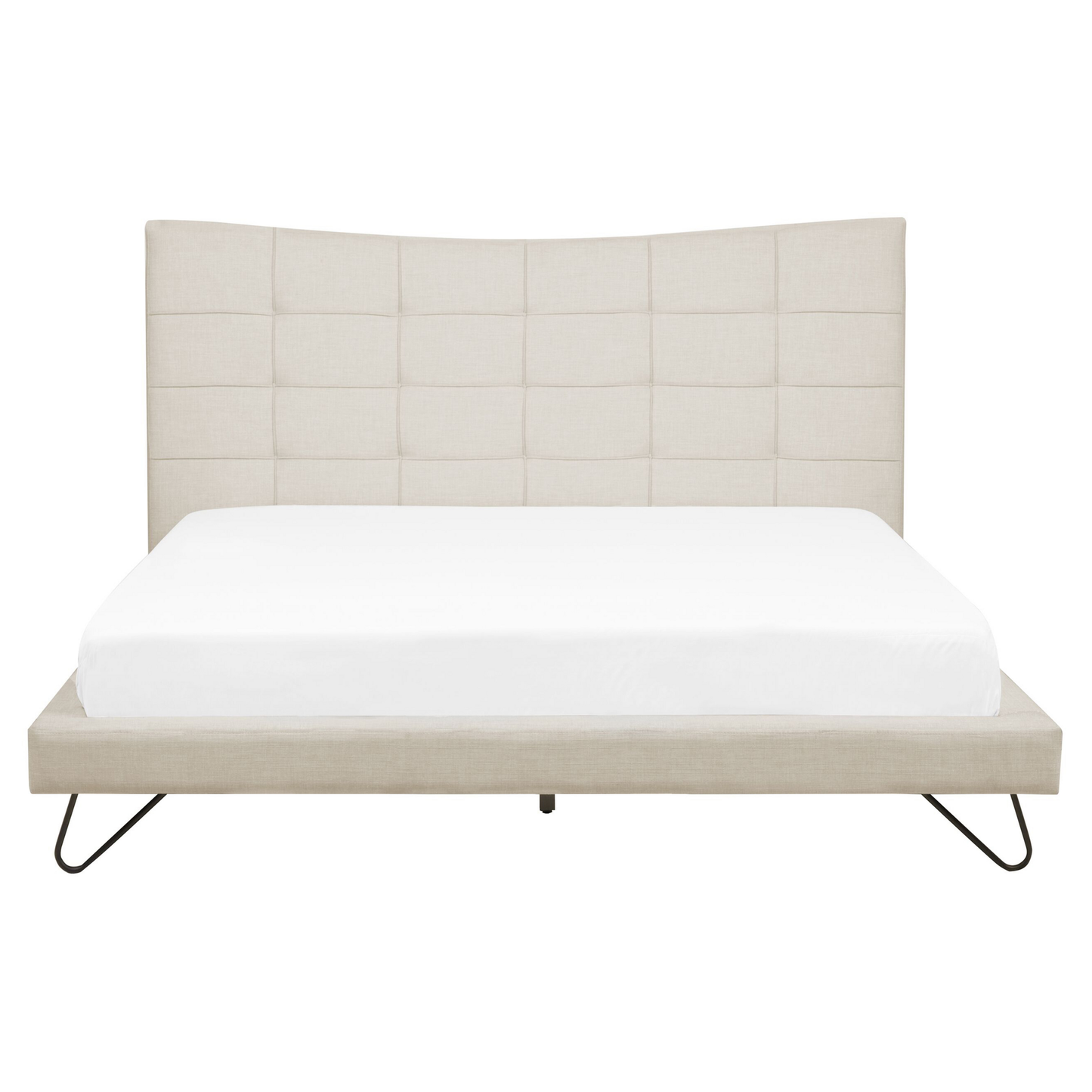 Bett mit Lattenrost Stoff LANNION 160 x 200 cm Hellbeige