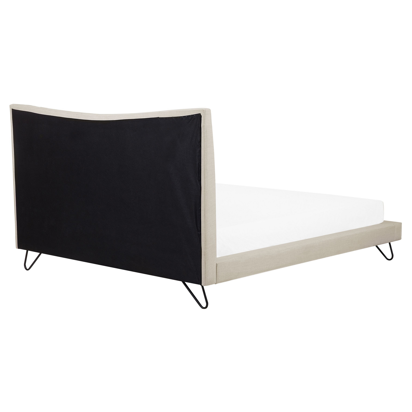 Bett mit Lattenrost Stoff LANNION 160 x 200 cm Hellbeige