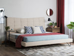 Bett mit Lattenrost Stoff LANNION 180 x 200 cm Hellbeige