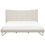 Bett mit Lattenrost Stoff LANNION 180 x 200 cm Hellbeige