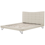Bett mit Lattenrost Stoff LANNION 180 x 200 cm Hellbeige