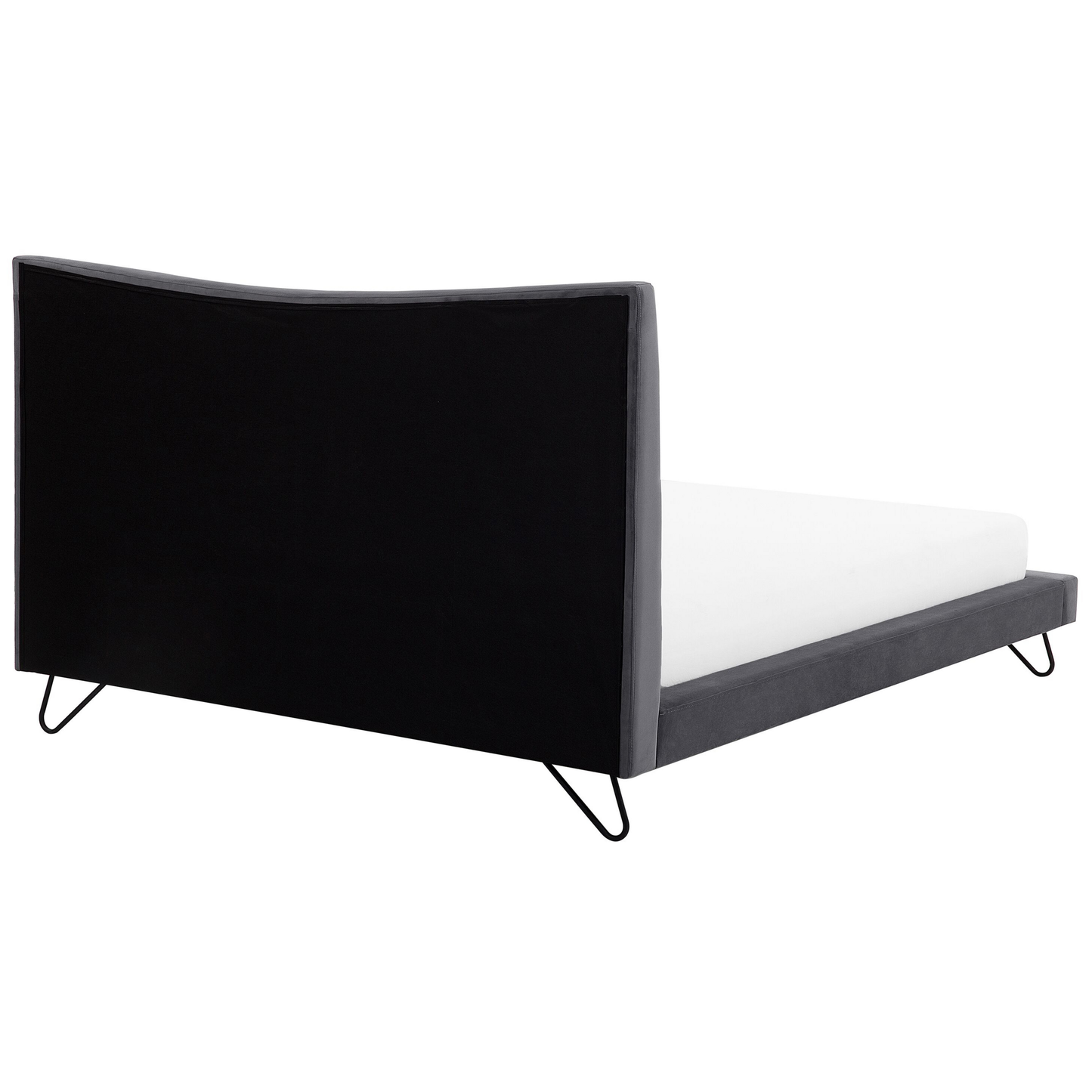 Bett mit Lattenrost Samtstoff LANNION 180 x 200 cm Dunkelgrau