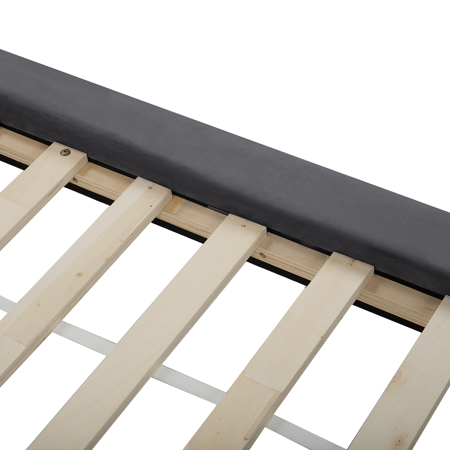 Bett mit Lattenrost Samtstoff LANNION 180 x 200 cm Dunkelgrau