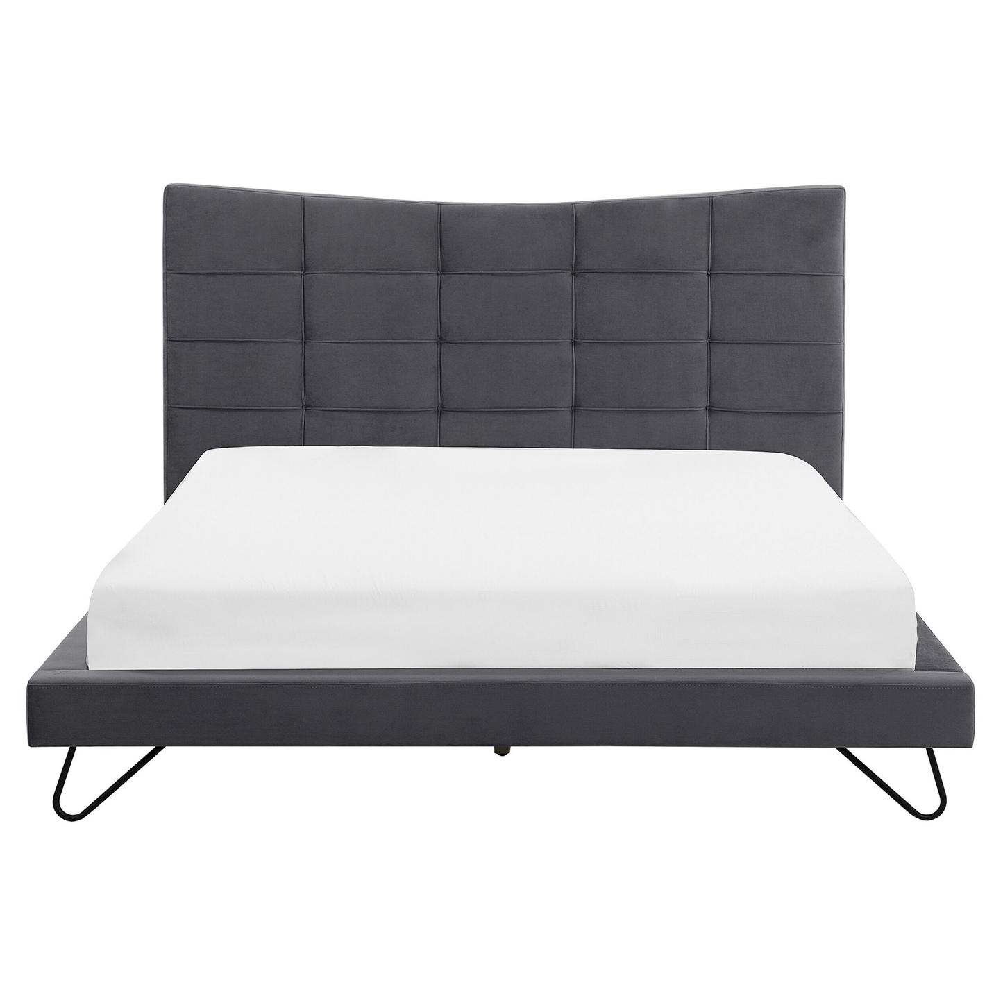 Bett mit Lattenrost Samtstoff LANNION 160 x 200 cm Dunkelgrau