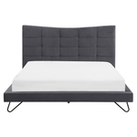 Bett mit Lattenrost Samtstoff LANNION 160 x 200 cm Dunkelgrau
