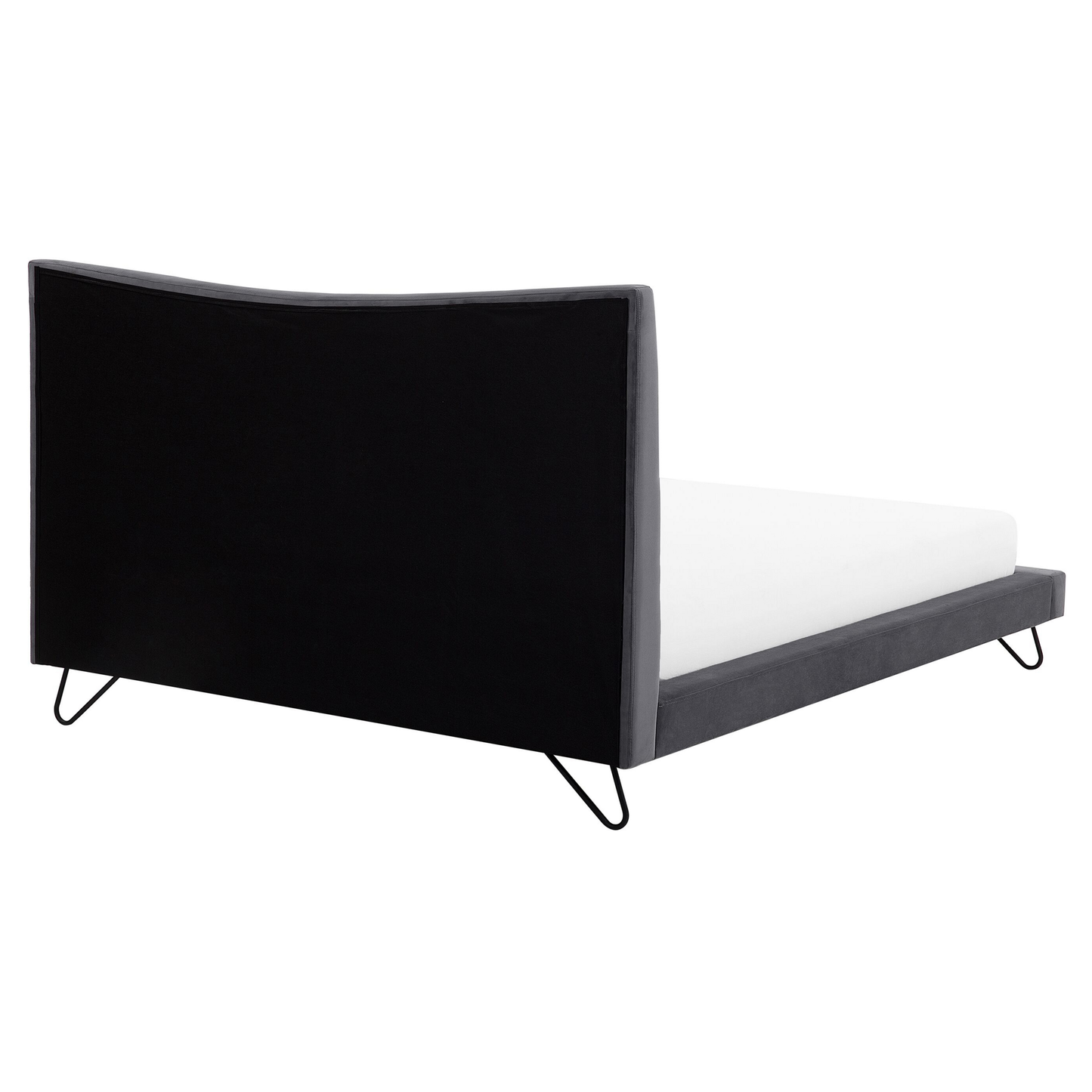 Bett mit Lattenrost Samtstoff LANNION 160 x 200 cm Dunkelgrau