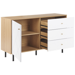Sideboard PALMER 77 cm Holzoptik Braun / Weiss