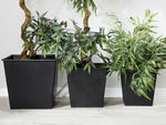 Set mit 3 Blumentöpfen BALZO Kunststoff 42 cm Schwarz