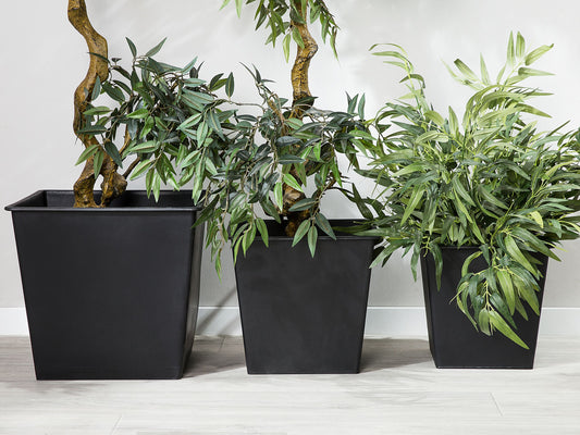 Set mit 3 Blumentöpfen BALZO Kunststoff 42 cm Schwarz