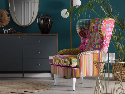 Ohrensessel MOLDE Stoff Fuchsia