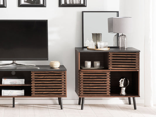 Schrank PERTH 80 cm Holzoptik Dunkelbraun