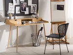 Schreibtisch heller Holzfarbton 120 x 60 cm 2 Schubladen LENORA