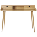 Schreibtisch heller Holzfarbton 120 x 60 cm 2 Schubladen LENORA