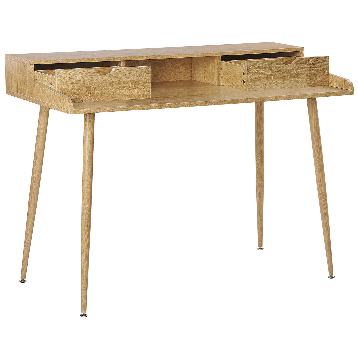 Schreibtisch heller Holzfarbton 120 x 60 cm 2 Schubladen LENORA
