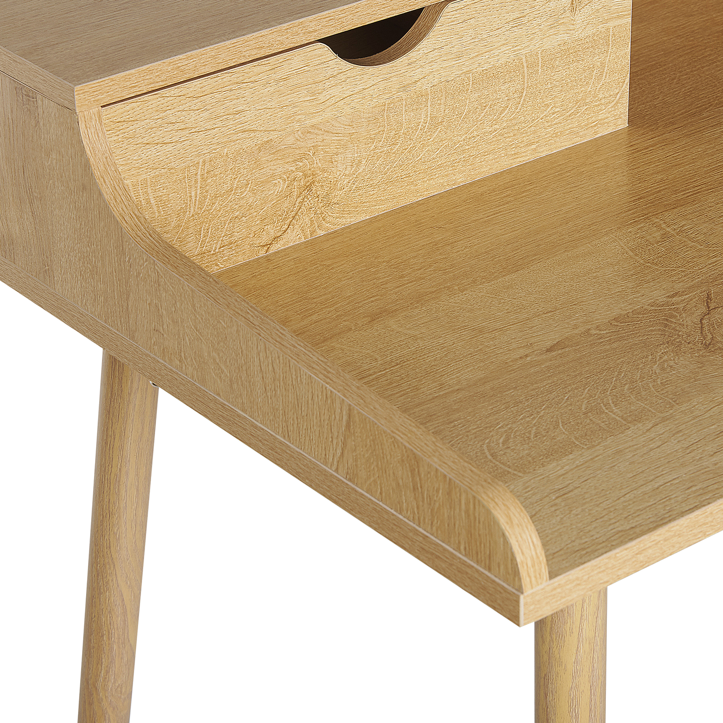 Schreibtisch heller Holzfarbton 120 x 60 cm 2 Schubladen LENORA