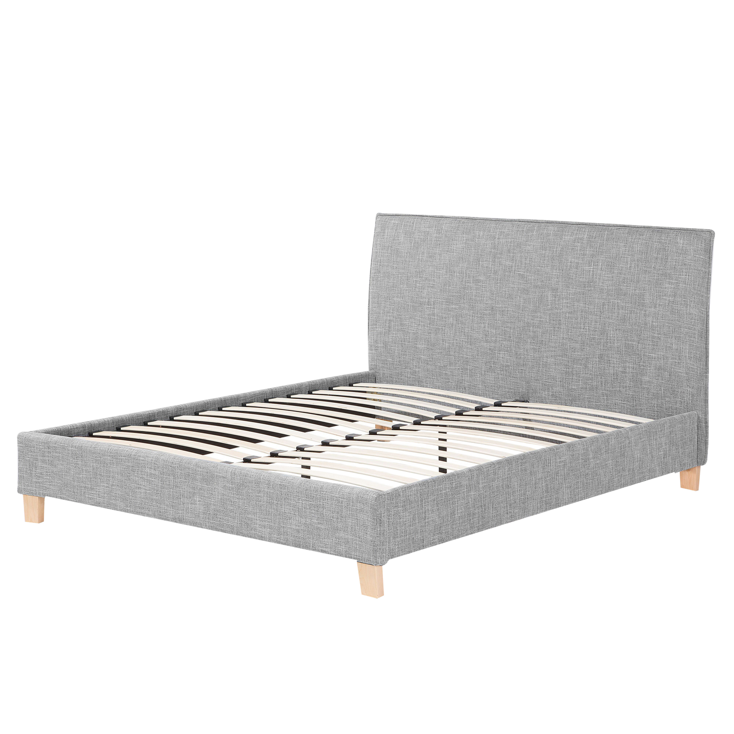 Bett mit Lattenrost Stoff SENNEZ 160 x 200 cm Hellgrau