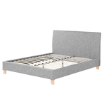 Bett mit Lattenrost Stoff SENNEZ 160 x 200 cm Hellgrau