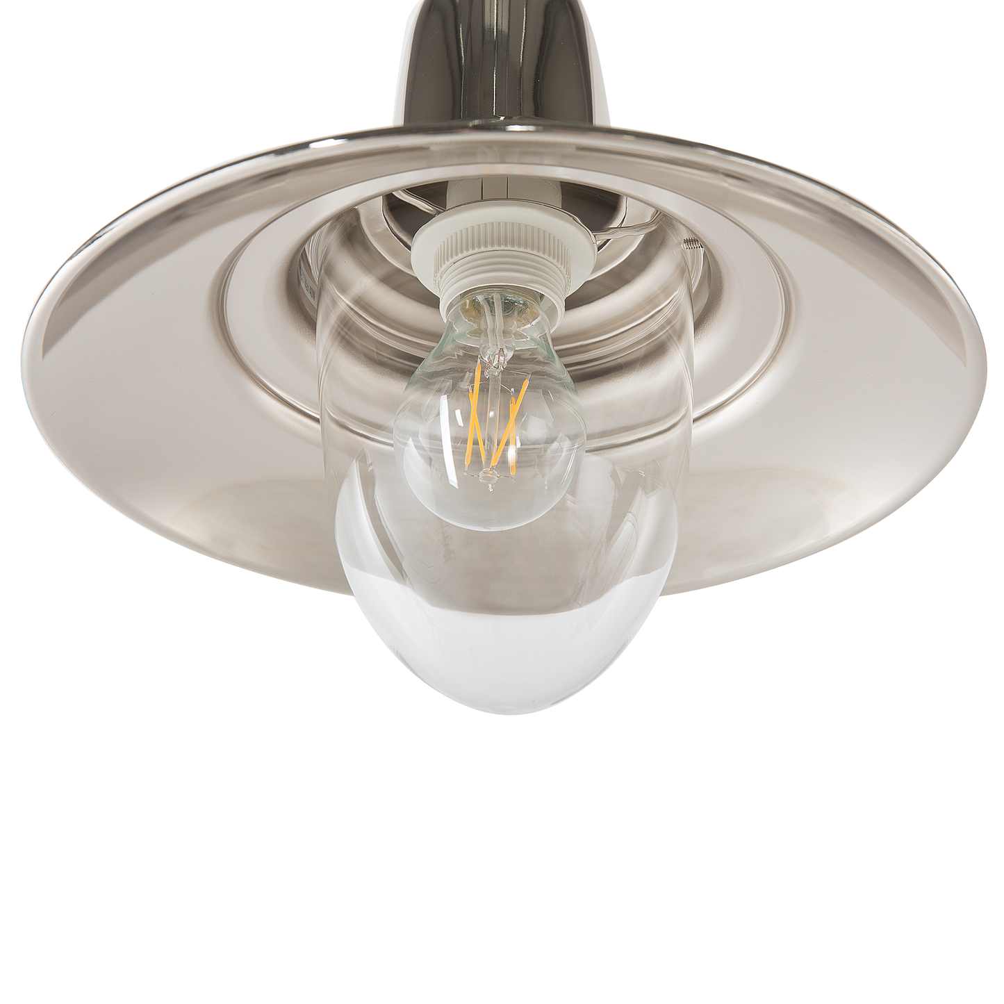 Hängelampe Nickel Glockenform PINEGA