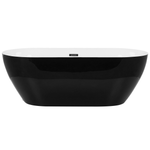 Badewanne freistehend schwarz oval 170 x 80 cm CARRERA