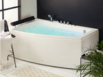 Whirlpool Badewanne weiss Eckmodell mit LED 182 x 122 cm rechts SERRANA