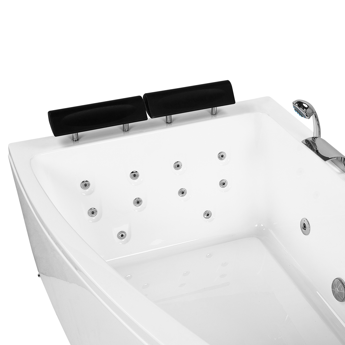 Whirlpool Badewanne weiss Eckmodell mit LED 182 x 122 cm rechts SERRANA