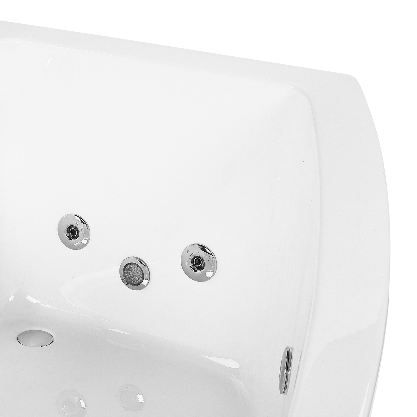 Whirlpool Badewanne weiss Eckmodell mit LED 182 x 122 cm rechts SERRANA